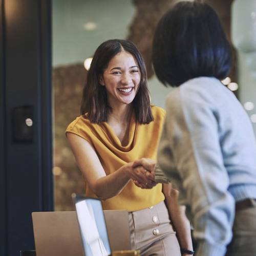 Shaking hand after successful company incorporation